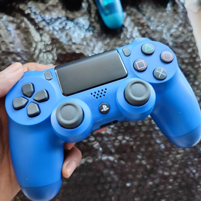 stik ps4 ori mesin ds4 om ligh bar new model - Biru, light bar pro