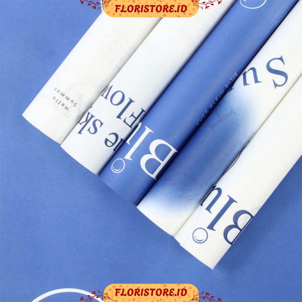 

BLUE SKY PRINT MOTIF / CELLOPHANE / FLORIST PAPER / KERTAS BUKET BUNGA / WRAPPING WRAPPER