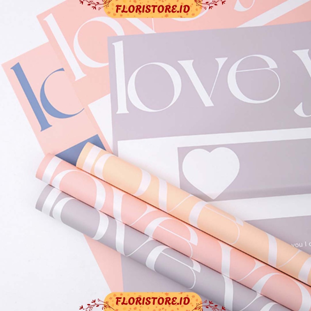 

LOVE YOU PATTERN PAPER / CELLOPHANE / FLORIST PAPER / KERTAS BUKET BUNGA / WRAPPING WRAPPER