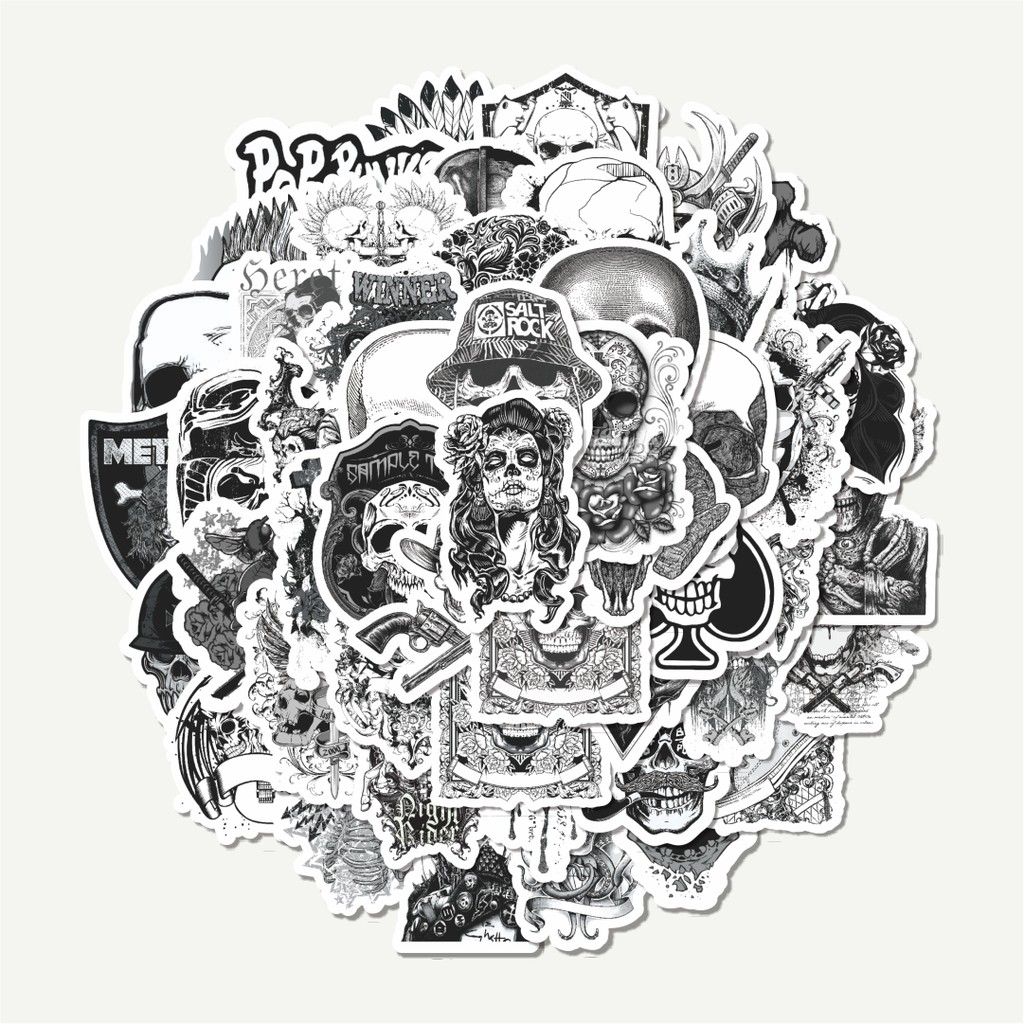 

Sticker Pack Stiker Punk Gothic Art Classical Black & White | Sticker TUMBLR | Stiker LAPTOP KOPER HELM