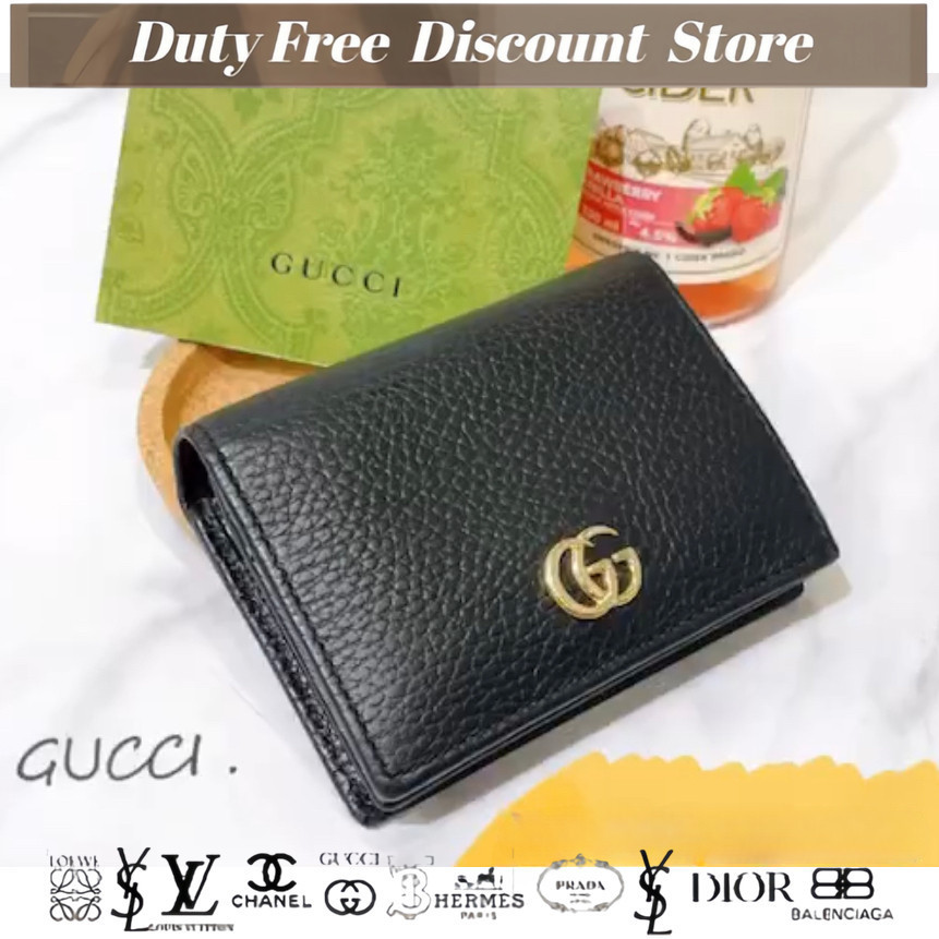 Dompet Pendek Hitam Gucci, Tas Kartu, Tas Koin, Dompet, 474748 Garansi Dua Tahun Otentik