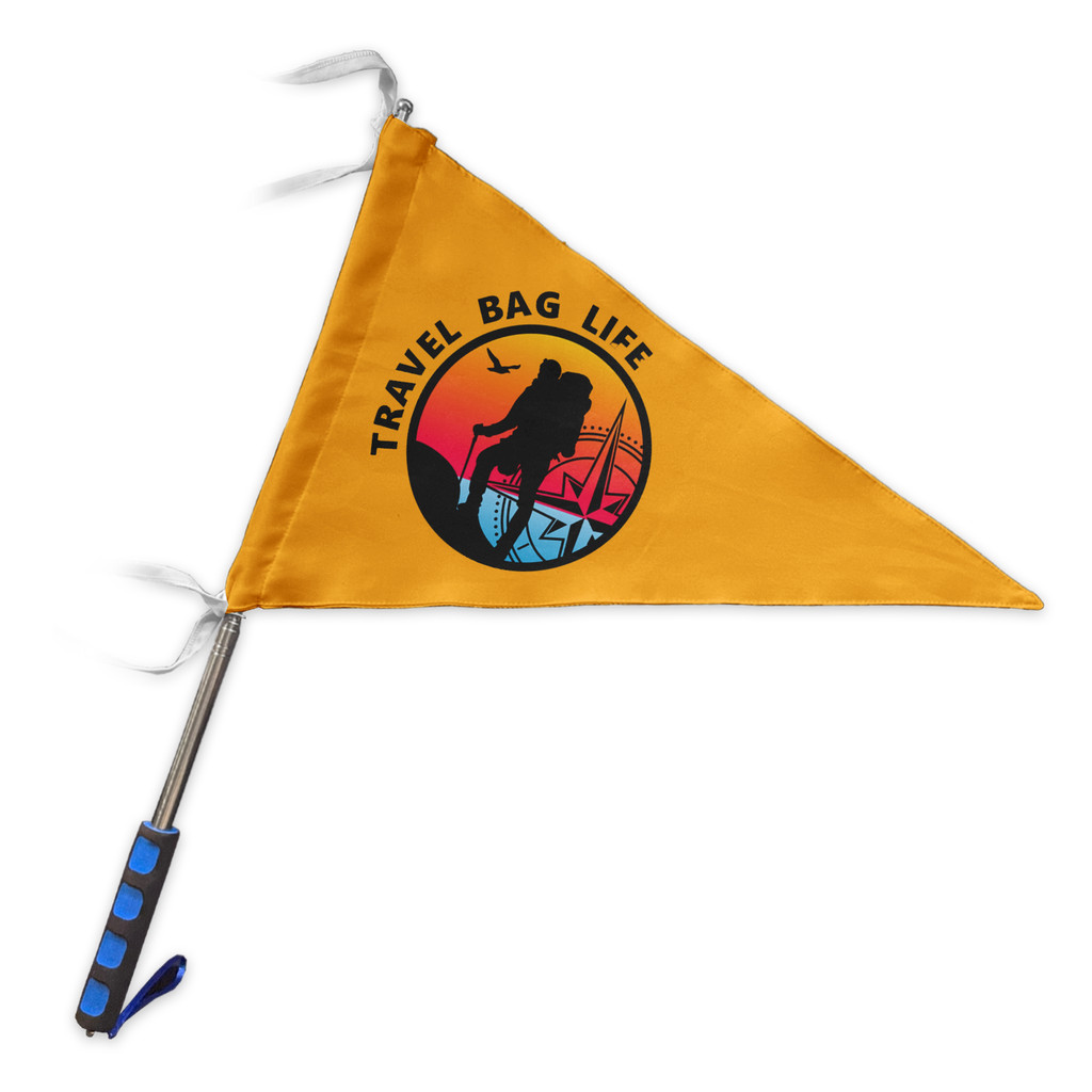 Cetak Bendera Custom Tour Guide Segitiga untuk Tour Travel, Traveler, Umroh, dan Haji 02