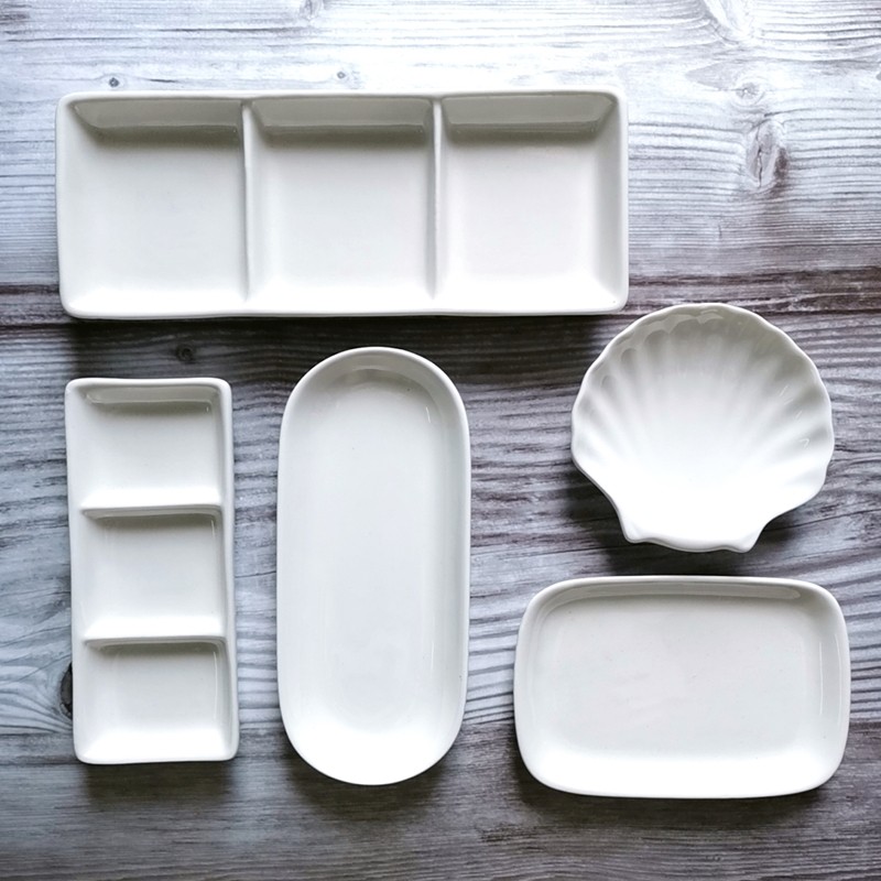 

Ceramic Palette Shell-shape Watercolor Painting Dish high quality Water Powder Dish Chinese Painting White Porcelain Art supply