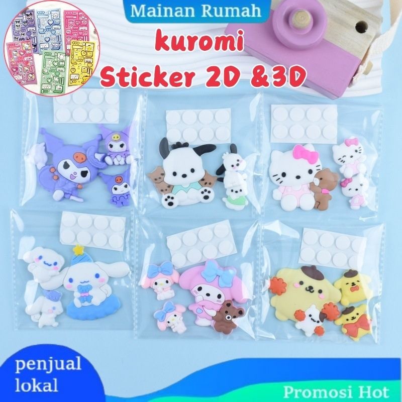 

【Local Delivery】kuromi/Melodi/Sanrio 3D&2D Sticker Kartun Lucu Stiker Botol Botol Minum/Stiker Botol Timbul Esthetic Stiker Timbul Aksesoris menghia