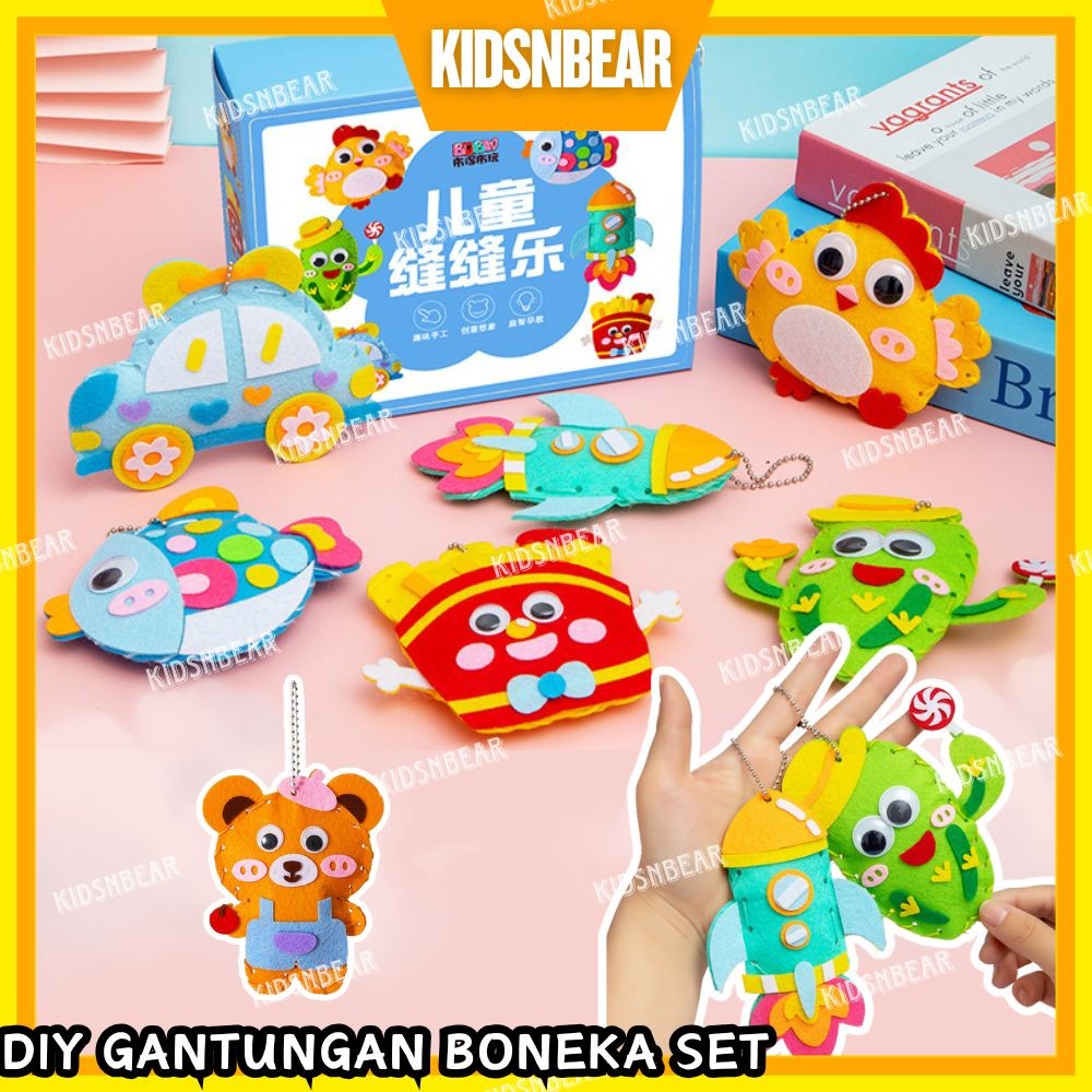 DIY Gantungan Kunci - DIY Keychain - Gantungan Tas Boneka - Diy Boneka Flanel Set - Kerajinan boneka