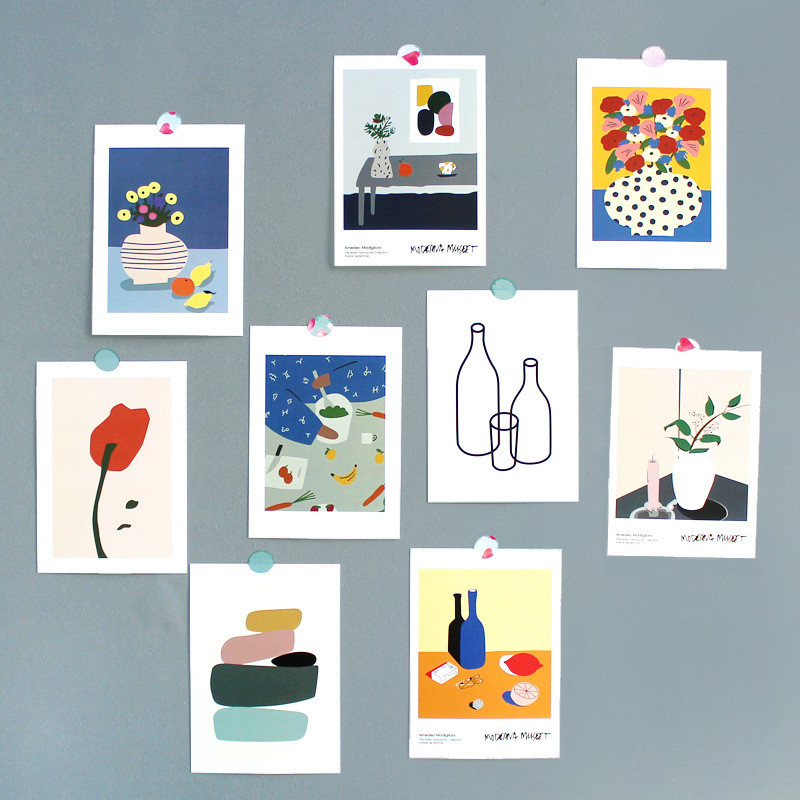 

Ins Simple Art Vase Postcard Room Wall Concise Creative Small Poster DIY Sticker Photographic Props Background Decor Stationery