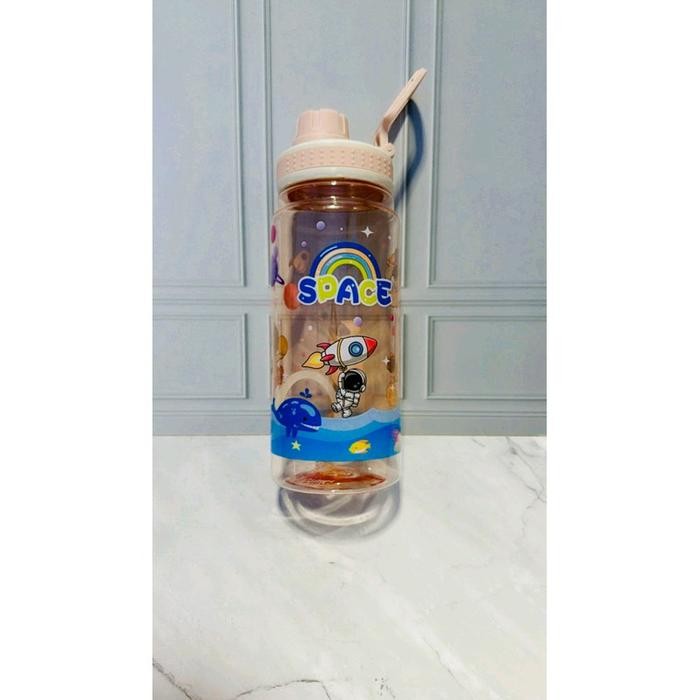 Botol Minum Anak Motif Astronot 750ML / Botol Minum Space 750ML - Pink