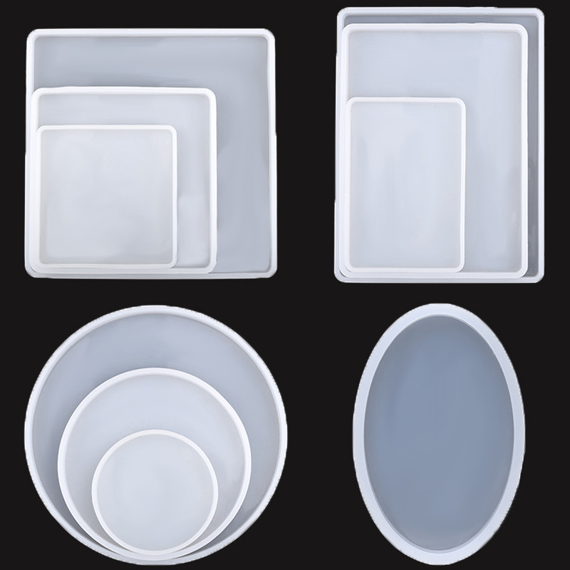 

Round Square Rectangle Oval Coaster Silicone Mold Epoxy Resin Mold For DIY Jewelry Storage Base Making Cup Tray Home Decoration