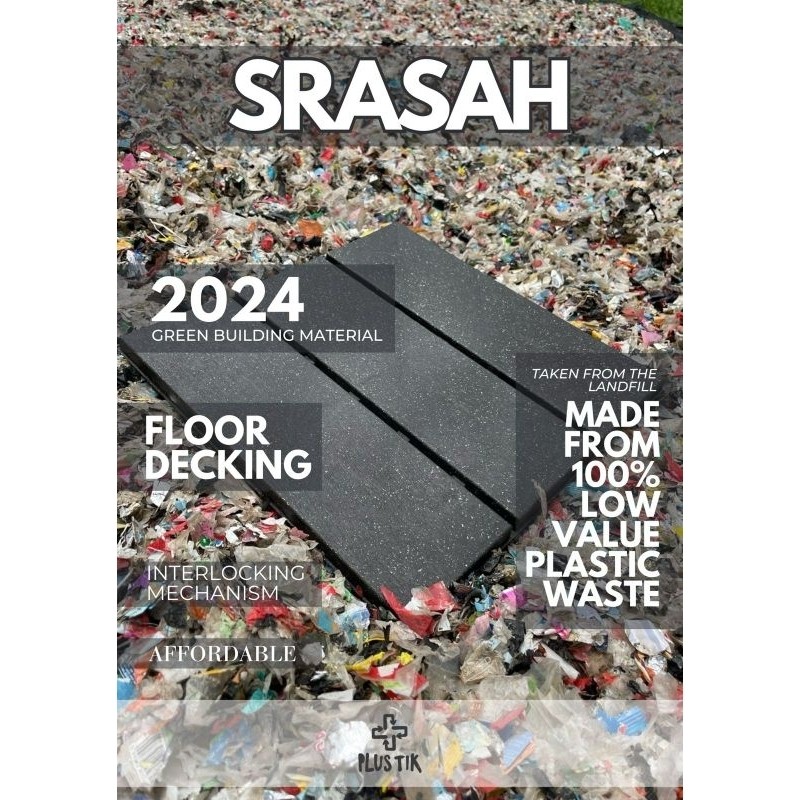 Lantai Dek Srasah Floor Decking Outdoor Indoor Dark Grey