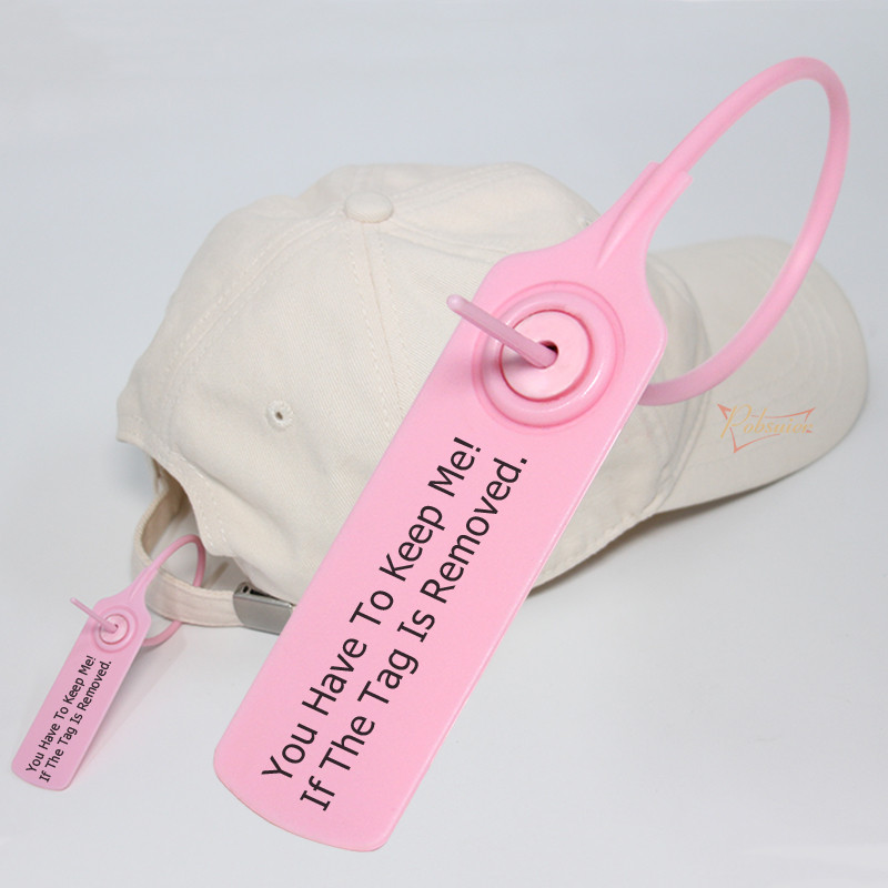 

100Pcs Disposable YOU HAVE TO KEEP ME IF THE TAG IS REMOVED Plastic Security Seals Clothing Hang Tags VOID Labels for Shoes Bags