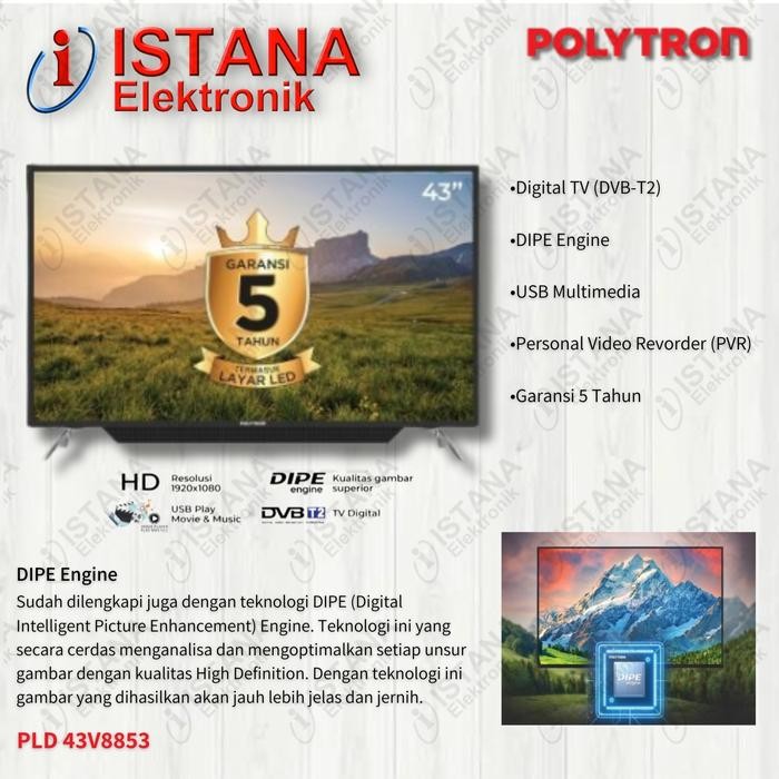 POLYTRON LED DIGITAL TV 43 INCH PLD 43V8853