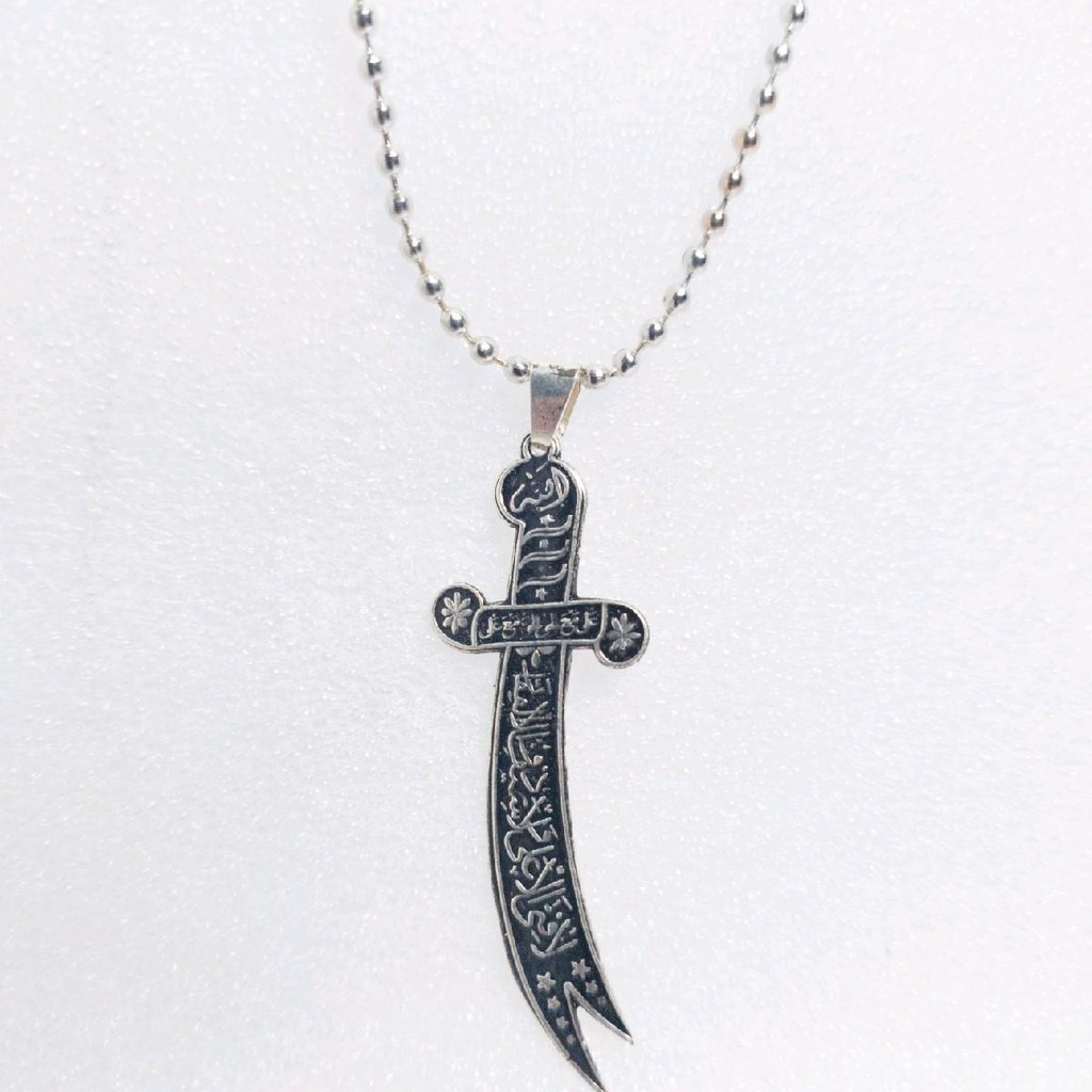 Liontin Kalung Perak Bentuk Pedang Zulfikar Ukuran Kecil