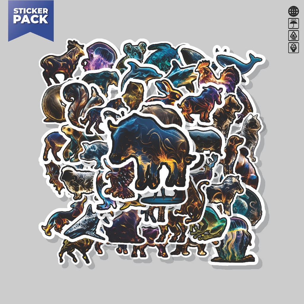 

[100PCS]Stiker Pack Stiker Animal Abstract Series Aesthetic Vinyl Anti Air Dekorasi Sticker Laptop Buku Journal Koper Helm Casing HP Gitar Helm Skateboard