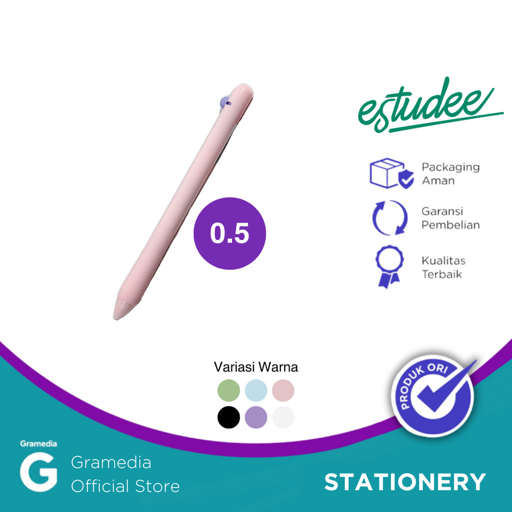 

Gelpen Estudee Maru 0.5 Black Ink - Pink Egp-435