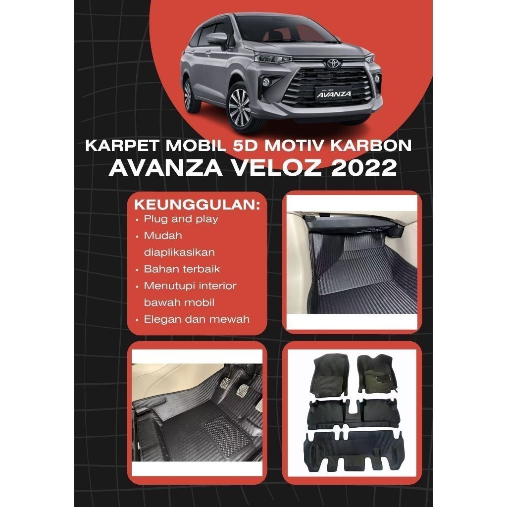 Karpet Mobil Premium 5D Carbon Veloz 2022 Avanza Type G 2022