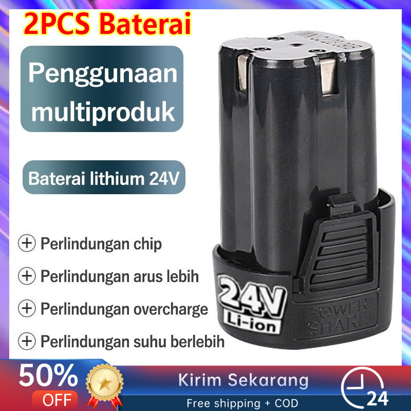 Baterai Mesin Bor Cas 2PCS Baterai Lithium 24V Li-Ion 24 Volt 24V Baterai Untuk Xenon Ryu JLD Batera