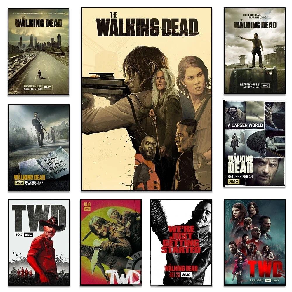 

The Walking Dead Poster Classic TV Series Vintage Prints Horror Comic TWD Wall Art Picture Canvas Painting Room Home Decoration