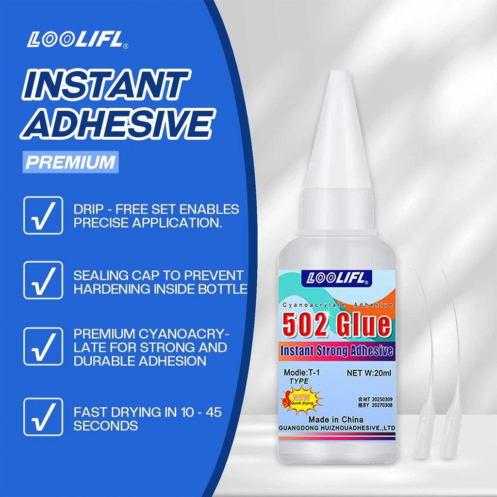 

LOOLIFL 1-5pcs New 502 General Purpose Powerful Super Glue, Fast Drying Instant Adhesive, CA Glue, Leather, Rubber, Wood, Metal, Ceramic, Plastic Powerful Adhesive, Liquid Adhesive Tool with Precision Dispenser.