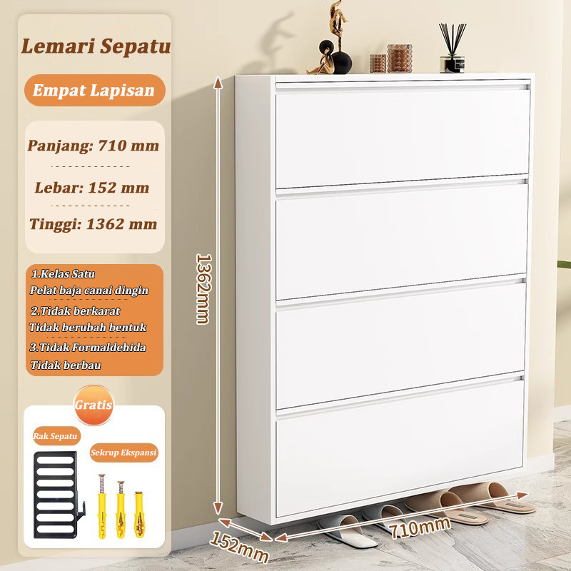 Lemari Sepatu Sederhana Rak Sepatu Besi Lemari Sepatu Susun Tertutup Rak Sepatu Besi Kuat Tebal Rak 