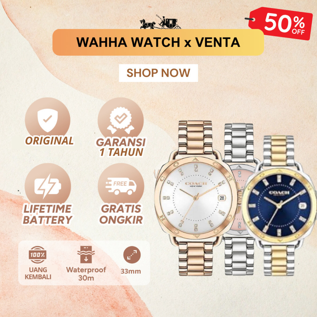 Jam Tangan Coach Greyson 14504156 Ladies Stainless Steel Strap [BERGARANSI]