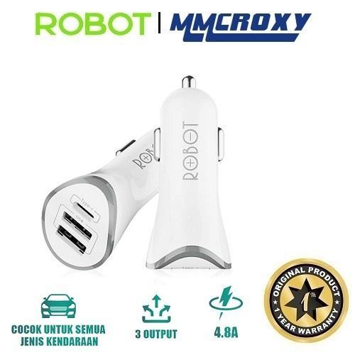 Robot RT-C08 Car Charger With 3 Port USB & Type C - RT-C08