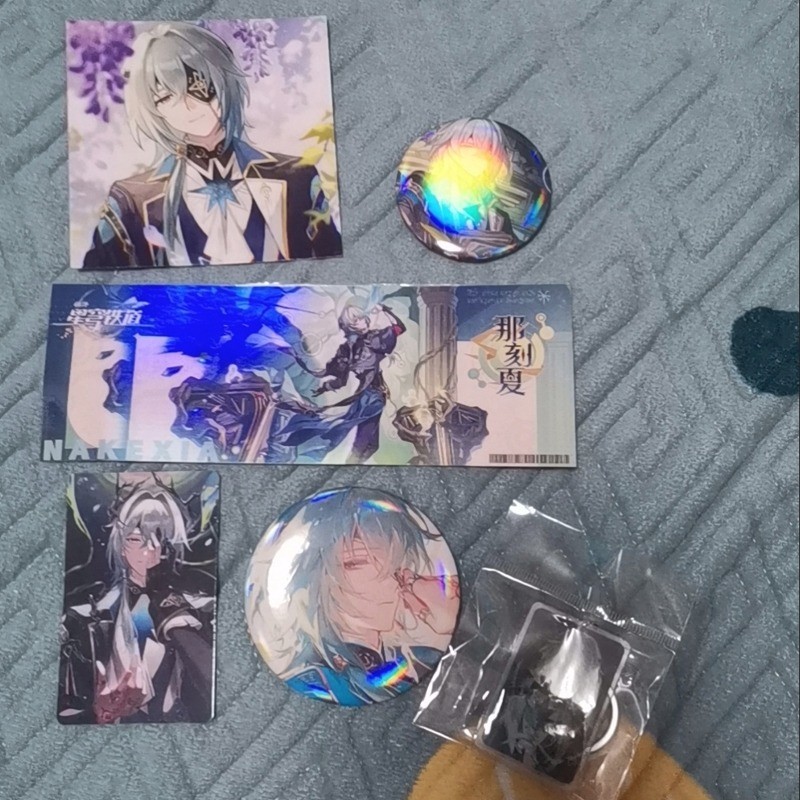 

6 Pieces Honkai: Star Rail Anime Lucky Gift Bag Cartoon Anaxa Anaxagoras Collection Bag Keychain Laser Card Postcard Toy Gift