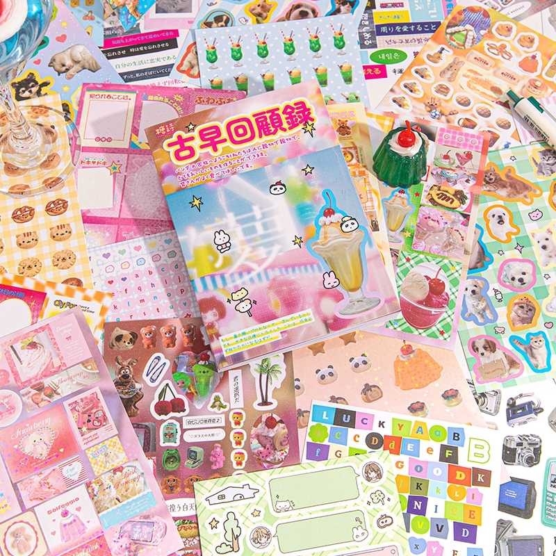 

50Pages Cute Y2K Style Sticker for Scrapbooking Phone Case DIY Journal Collage Sticker Book Kawaii Decoration Sticker Gift