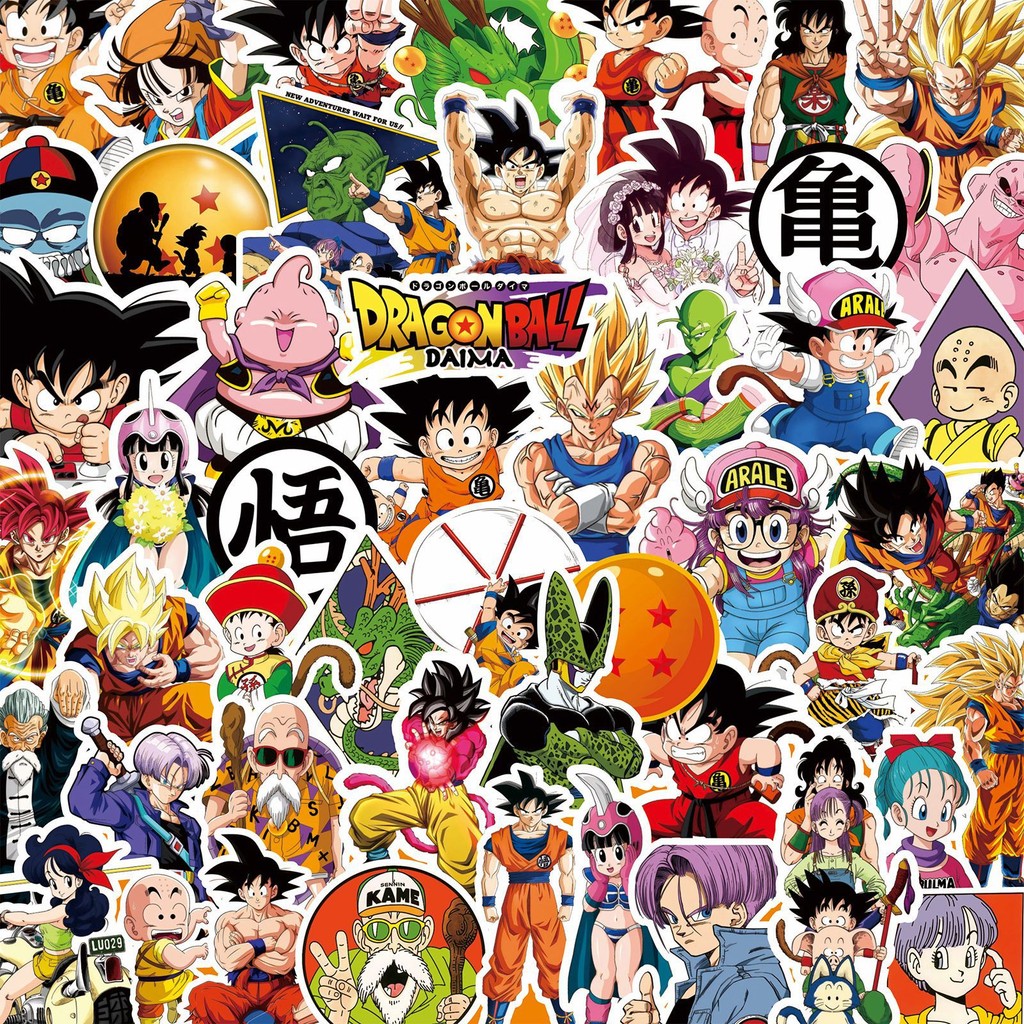 

82PCS Dragon Ball Stickers Anime Son Goku Decals Toys DIY Graffiti Skateboard Stationery Laptop Cute Cartoon Sticker Packs