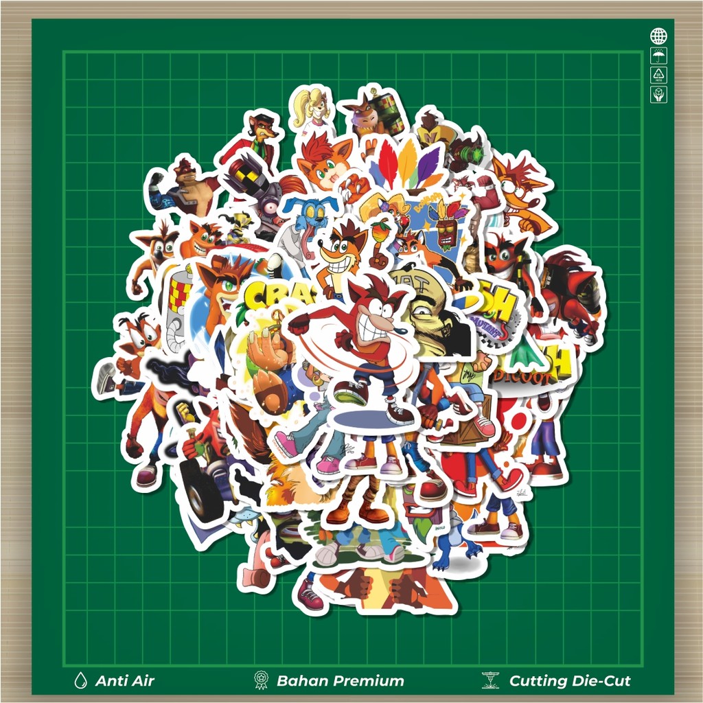 

HOT 50 PCS STIKER Stiker Game Series Crash Bandicoot Character 2 Stiker Fashion Cars Decal Dingin Kartu Album Custom Vinyl Anti Air- Sticker Aesthetic Buku Journal Koper Casing HP Tablet Laptop Helm Motor Botol Minum