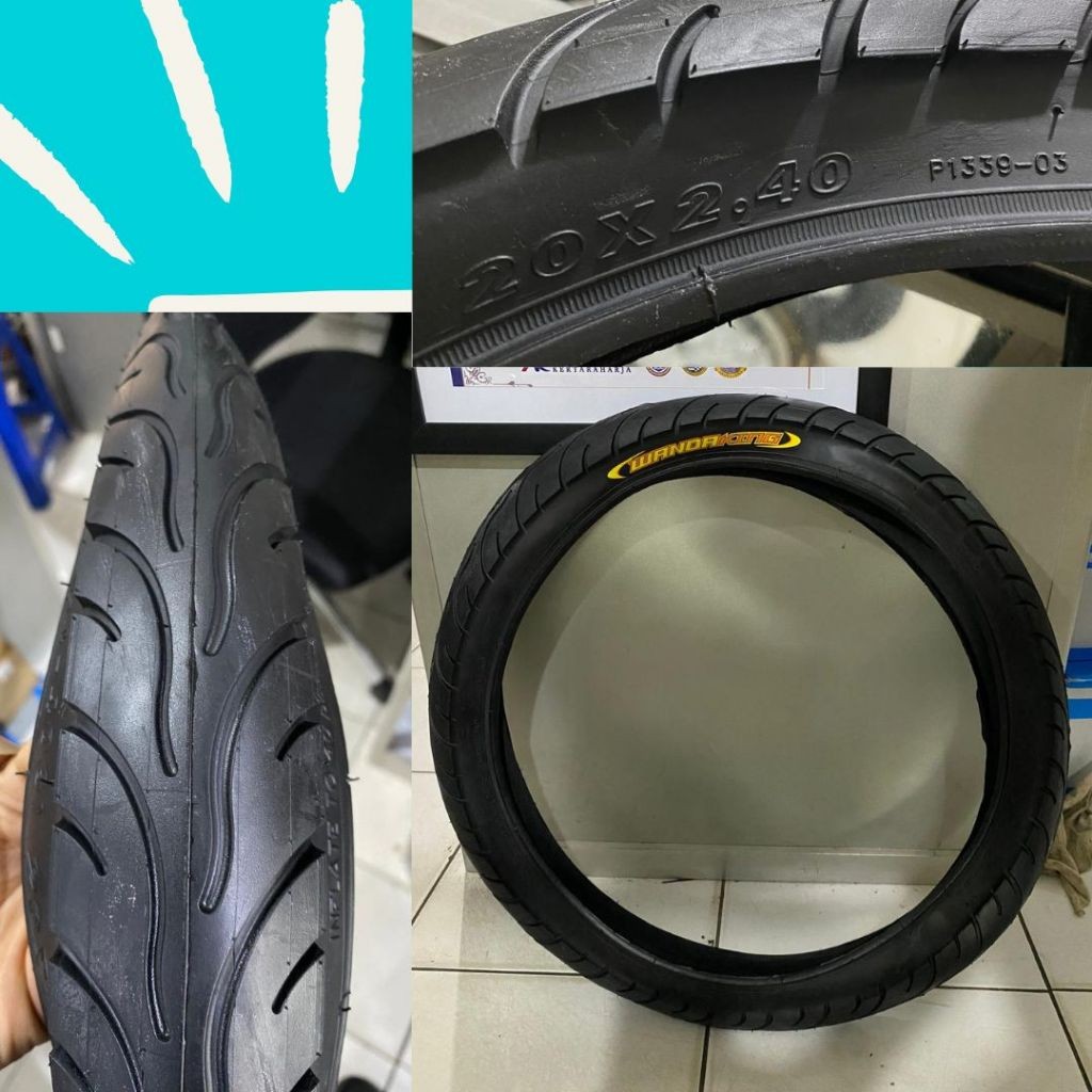 WANDAKING Ban Luar 20 X 2.40 Sepeda Bmx Anak Cowok Laki-laki Kembang Halus Universal Low rider Fatma