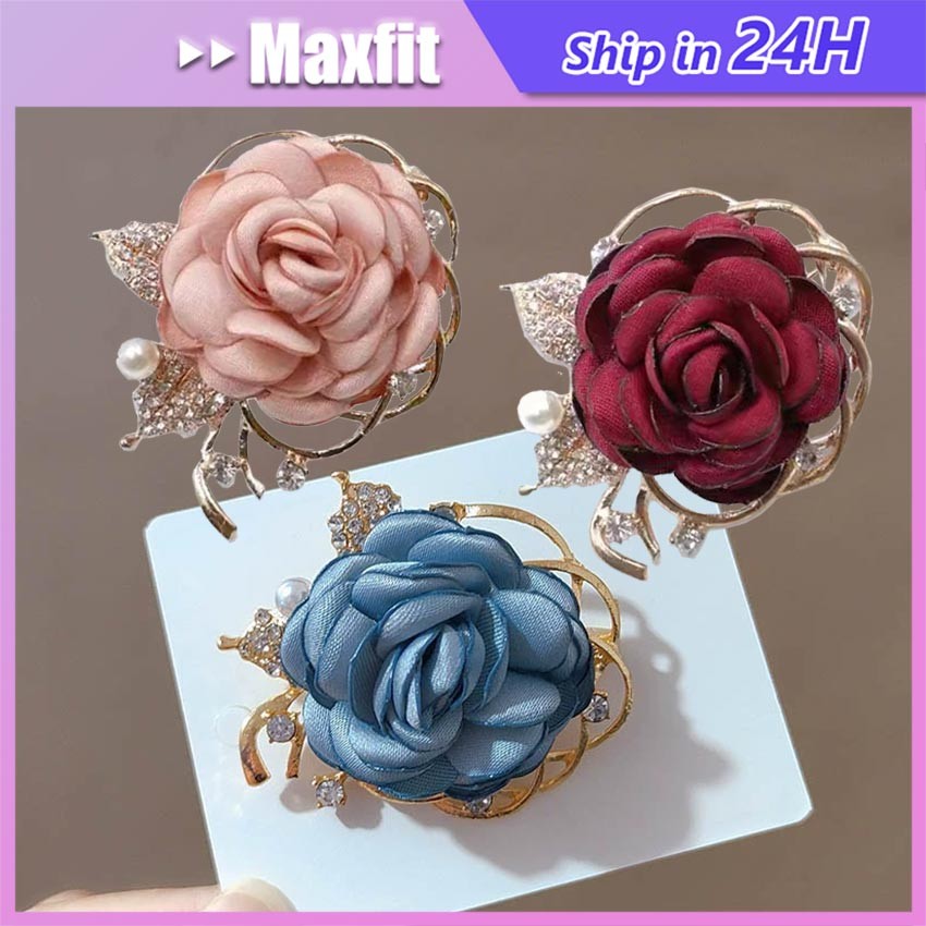 Flower Brooch Bros Bunga Mawar / Bros Dada Hiasan Jas / Bros Bunga Broch Baju / Brooch Corsage untuk