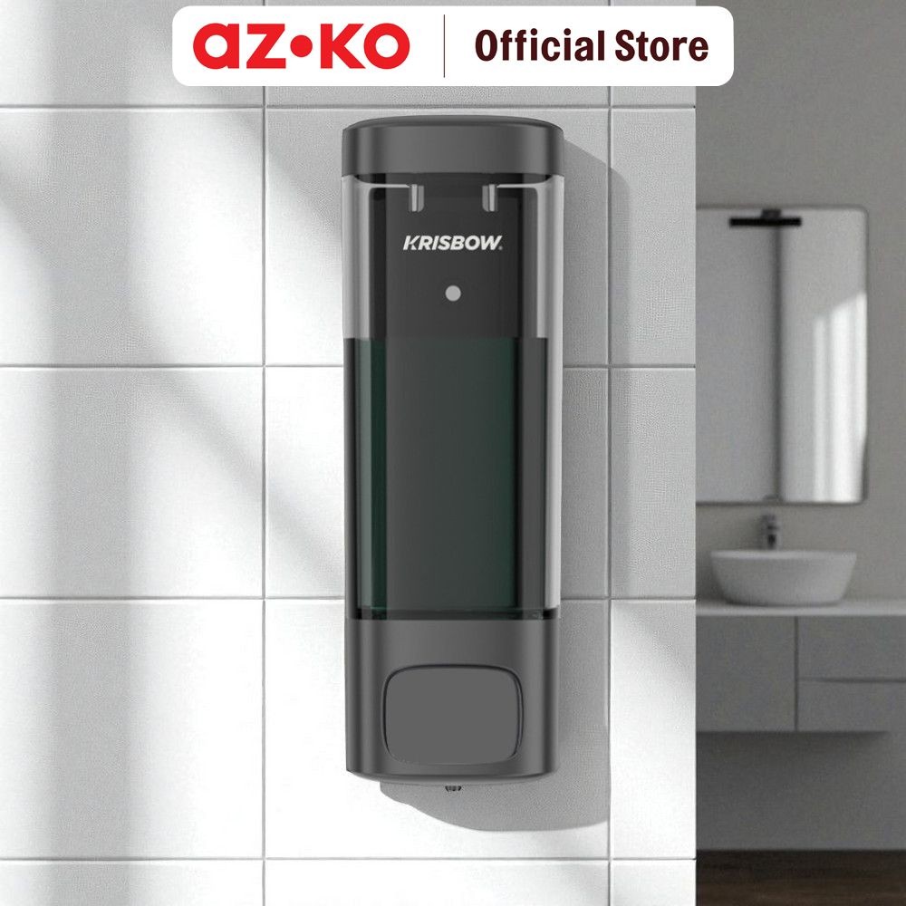 AZKO Krisbow 300 ml Dispenser Sabun Cair Manual Cd-1063c Liquid Soap Container Tabung Tempat Sabun S