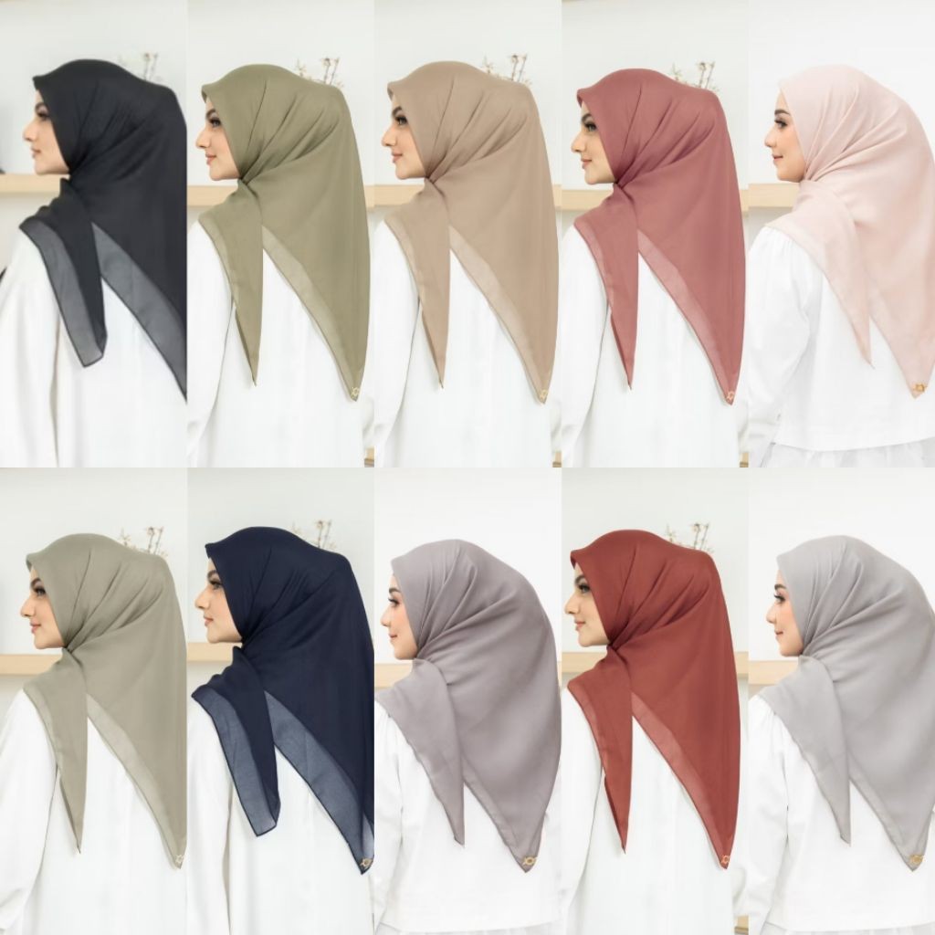 FUJA.ID BIG SALE WEARING KLAMBY Vienna Scarf Hijab Polos Segiempat Termurah Original