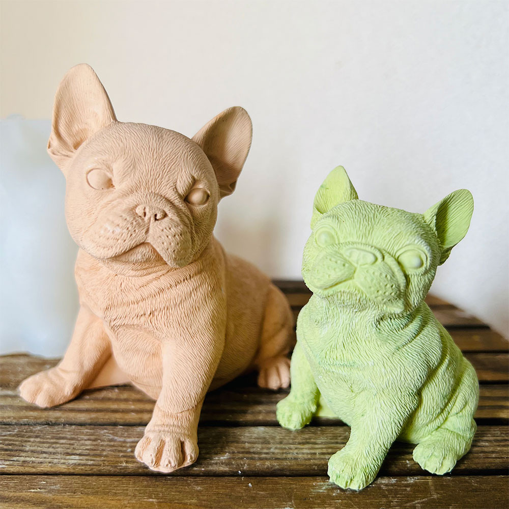 

Bulldog Silicone Mold Animal Mold Pet Dog Plaster Ornament Mold Prayer Dog Mold Suitable for Making Candle Soap Clay