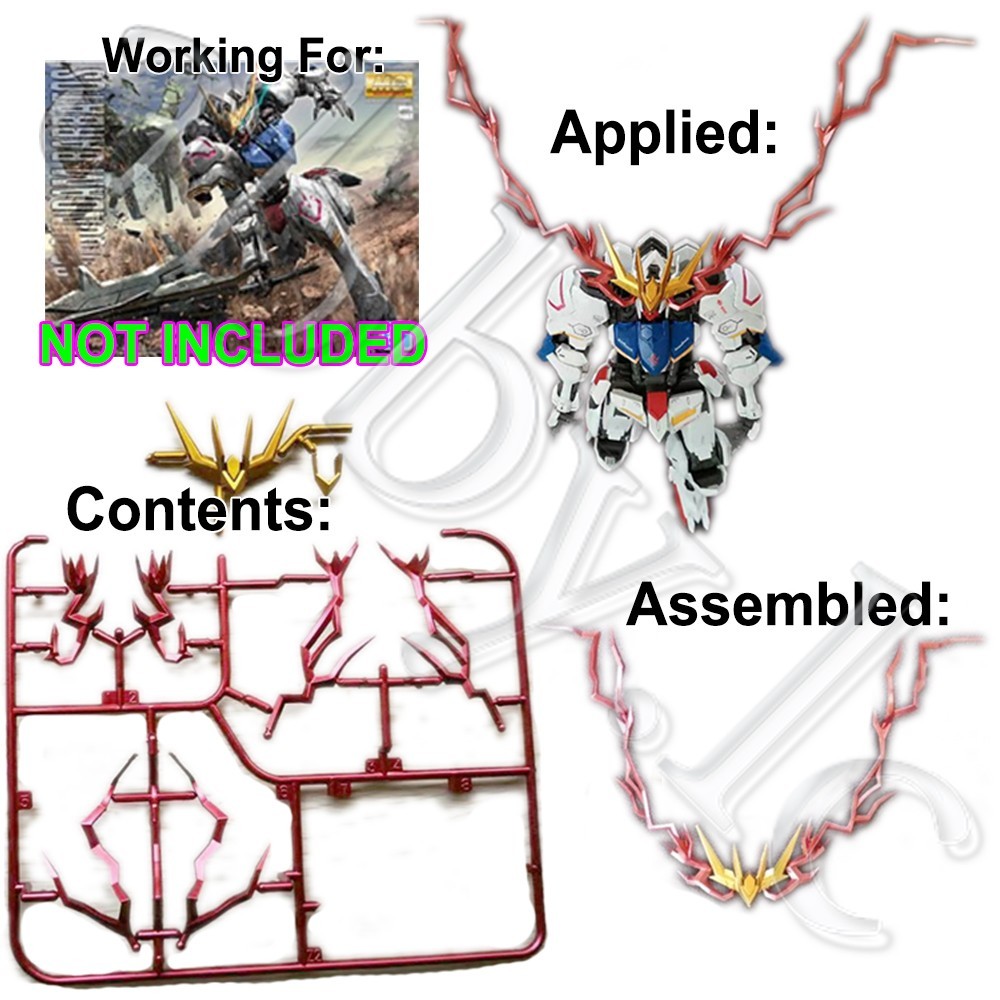 for MG 1/100 ASW-G-08 Barbatos Plastic Pre-painted Eye Effect and V Antenna Parts IBO Iron-Blooded O