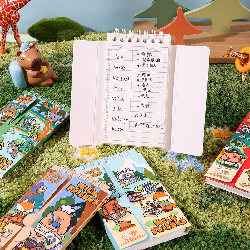 

Cartoon Capybara Mini Portable Notebook Student Portable Vocabulary Book Coil Notebook Memo English Wordbook Vocabulary Book