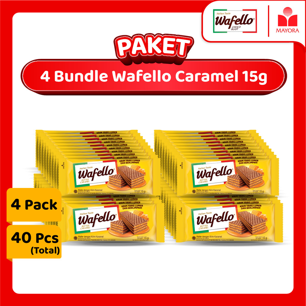 

Paket 4 Bundle Wafer Wafello Butter Caramel 15 Gram