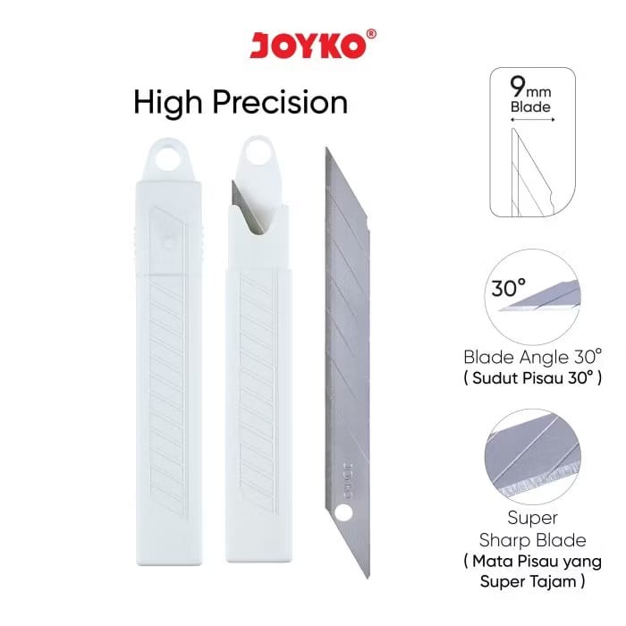 

Cutter Blade Joyko Refill A-100PT | Isi Cutter Runcing Joyko | Isi Cutter Kecil 1 Tube 5 Pcs