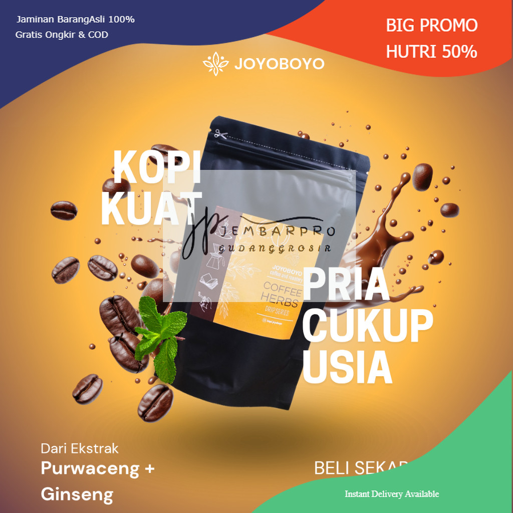 

KOPI JOYOBOYO ORIGINAL MINUMAN EXTRA GINSENG DAN PURWOCENG 100% HALAL - KOPI STAMINA PRIA TAHAN LAMA PRIVASI AMAN