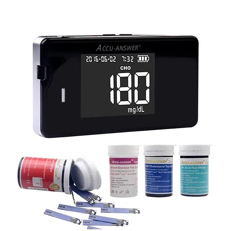 Accu answer 4in1 biochemical analyzer blood detection equipment cholesterol strip diabetes hemoglobi