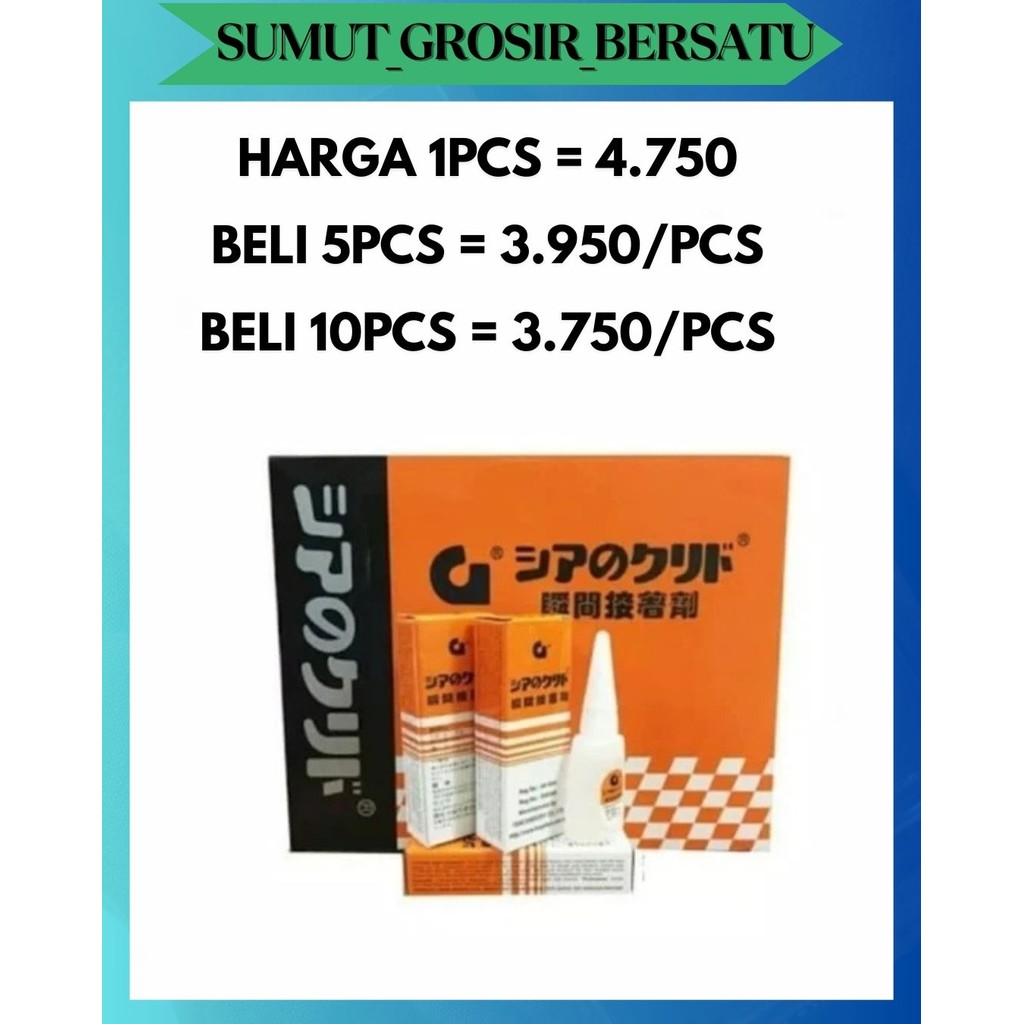 

SGB SUPER GLUE KOREA GLEE / LEM OILY CAIR PEREKAT KUAT ERAT ASLI MURAH SERBAGUNA MANTAP MURAH