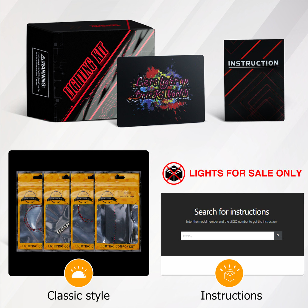 

Brick Bling LED Light 31157 Set is suitable for Exotic Peacock building blocks (including lighting accessories only)