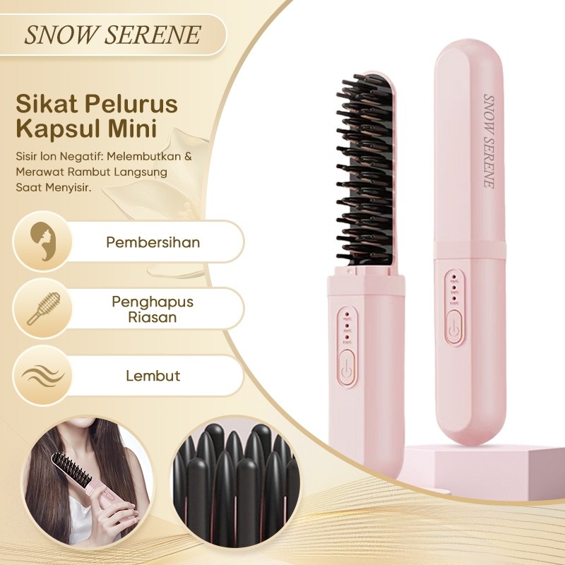 Sisir Catok Pelurus Rambut Elektrik Comb Sisir Pelurus Rambut Tanpa Kabel Cordless Hair straightener
