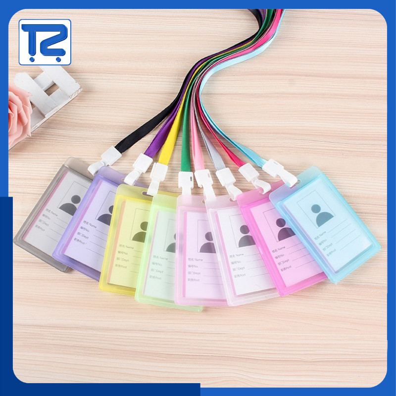 

Holder ID Card Transparan Name Tag ID Card Holder Transparant Simple Gantungan Kartu 2 Sisi HM028