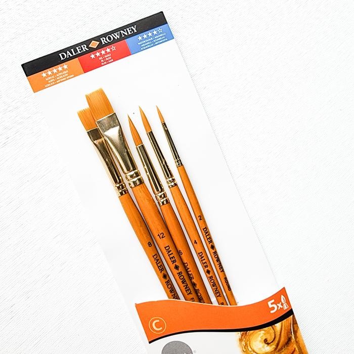 

Kuas Lukis Daler Rowney Gold Taklon Synthetic Brush Sets - 5 sets 500