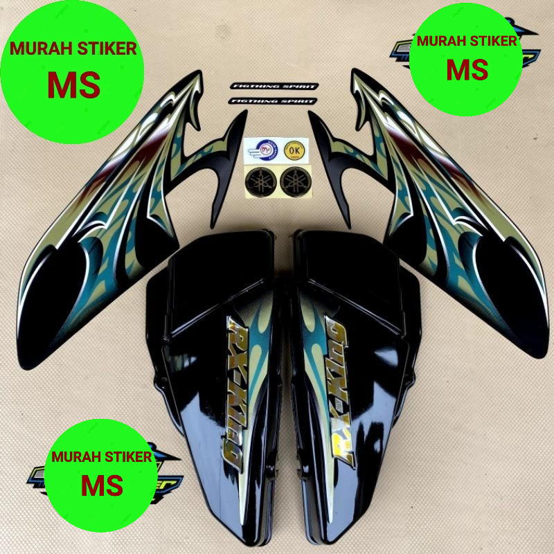 STIKER STRIPING RX KING HIJAU 2006 FULLSET EMBLEM STRIPING RX KING HIJAU BOK AKI RX KING FULLSET STR