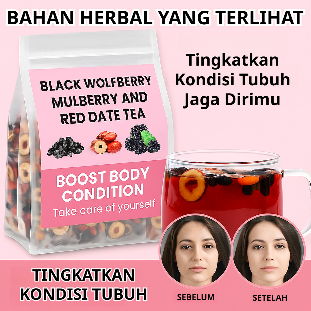 

Usia 30+⭐Teh Herbal Goji Berry & Murbei/teh herbal untuk wanita​/Detoks & Anti Penuaan/teh bunga halal​/Teh Buah Kering Organik Suplemen Zat Besi 0 Gula