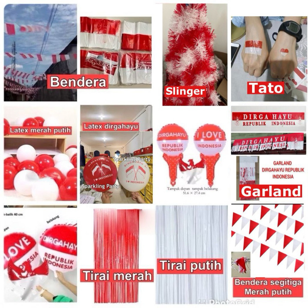 Perlengkapan 17 agustus/bendera umbul umbul/balon 17 agustus