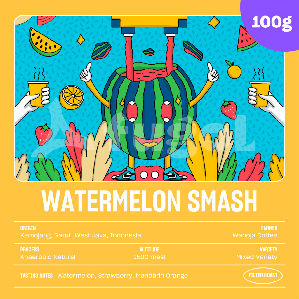 

Kopi Arabika Jawa Barat WATERMELON SMASH (100 gr) Single Origin Specialty Coffee Arabica Beans