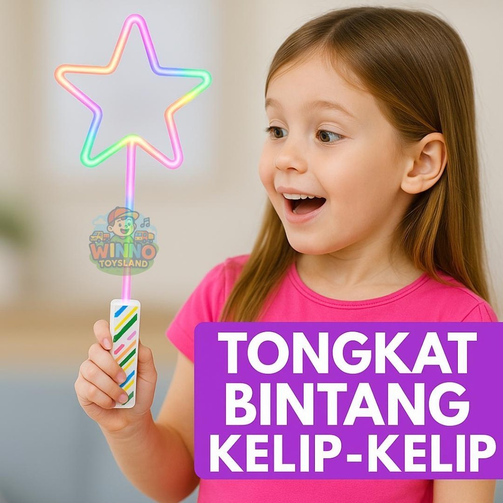 TOYSLAND   Grosir Tongkat Lampu Neon LED Tongkat Neon Bentuk Bintang Cinta Stik Neon Kustom Bintang 